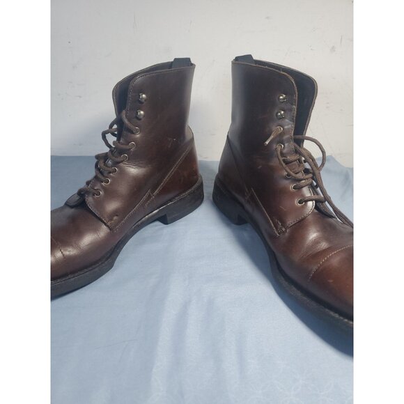Prada Made in Italy Lace-up Ankle Boots Men's 9.5 Brown 0725 - Picture 3 of 16